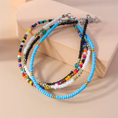 בוהמי צבעוני בעבודת יד חרוזים צמידי קרסול לנשים קיץ חוף קרסול צמיד רגל רגל שרשרת נשי בנות תכשיטי אבזרים