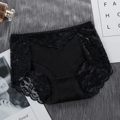 Women's Cotton Underwear Panties Sexy Lace Mid-Waist Hollow Female Briefs Hip Lift Underpants for Lady Lingerie Нижнее Белье