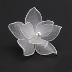 Weiße Haarspange mit Blumenmuster, Haarschmuck für Hochzeiten und Abschlussbälle, Haarnadeln aus Perlenstoff, Brautschmuck, Diademe, Haarschmuck für Damen, Geschenkideen