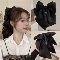 Neue koreanische große Haarspange mit Schleife, Haarclip für Damen, Haarspangen für hohen Pferdeschwanz, Haarschmuck für Mädchen und Frauen