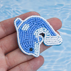 Cute Handmade Beaded Crab Brooches For Women Summer Cartoon Beach Dolphin Whale Pins Badge Jewelry Accessories