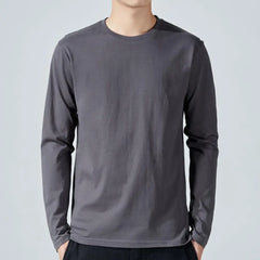 Men Sport Top Loose Round Neck Bottoming Clothes Long Sleeves Homewear Gym Running Basketball T-shirt Spring Autumn Undershirts