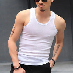 Men Vest O-neck Sleeveless Tank Tops Slim Fit Summer Vest Fitness Gym Workout Undershirt Bodybuilding Running Vest