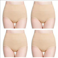 Hochgeschnittene Damen-Unterwäsche für die Zeit nach der Geburt, aus Baumwolle, weich, atmungsaktiv, mit vollständiger Abdeckung und Stretchanteil, 4 Stück/Packung