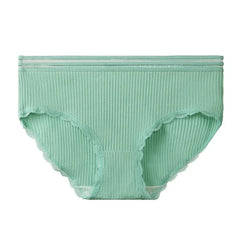 5pcs Women's underwear, solid color, all-cotton, comfortable summer, thin and breathable underpants, girls' shorts