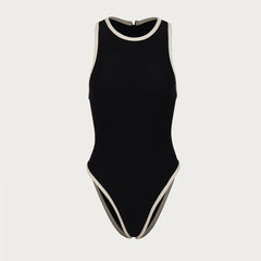 2025 New Black Bikini Set One-piece Swimsuit Classic Swimsuit Women's Push Up Sport Solid One-piece Suit Beach Wear For Female