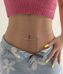 Strandaccessoires – Sommer-Trend 2023: Bikini-Hüftkette mit Strasssteinen, sexy Figur, Taillenperlen mit Kristallen