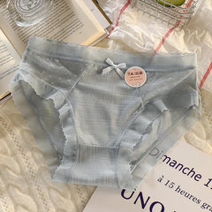 Women's Underwear 7A Baby Cotton Antibacterial Splicing Lace Cotton Crotch Seamless Comfortable Breathable Summer Thin Briefs