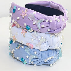 נשים בנות חג ים חוף כוכב ים פנינה קשר גומייה לשיער אביזרי שיער תכשיטי שיער