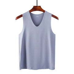 Sommerliches Herren-Tanktop, einfarbig, schnelltrocknend, Fitnessweste, ärmellos, Lauf- und Sporttrend, Kurzarm-T-Shirt