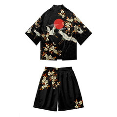 3 to 14 years kids kimono + shorts Japanese costume boys girls fashion kimono haori cardigan Jacket children beach wear cloak
