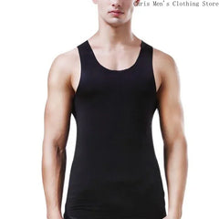 Sport- und Fitnessweste für Herren, schnelltrocknend, Business-Casual, nahtlos, atmungsaktiv, figurbetont, elastisch, ärmellos, aus Eisseide