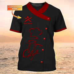 Chef Uniform Pattern T Shirt For Men Customized Name 3D Printed Tees Harajuku Short Sleeve Baggy Street Tops Cool T-shirts