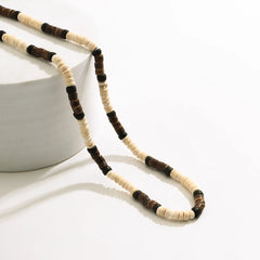 אופנה גברים קיץ חוף עץ חרוזים גולש שרשרת פשוט גיאומטרי שבטי אתני בעבודת יד שרשרת Steampunk זכר תכשיטי מתנה