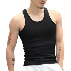Men Vest O-neck Sleeveless Tank Tops Slim Fit Summer Vest Fitness Gym Workout Undershirt Bodybuilding Running Vest