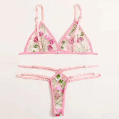 Sexy G-string Thong Sleepwear Lingerie Set For Women Plus Size Lingerie Flower Lace Underwear Sexy Plus Size Lingerie Sets