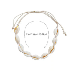 Muschel-Fußkettchen für Damen, geflochten, Strand, Strandresort, Boho-Stil, Accessoires, Schmuck