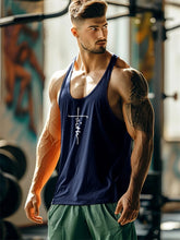2025 New Men's Sleeveless T Shirt Cross Print Bodybuilding Muscle Sleeveless T Shirt Loose Fitness Sports Vest Bodybuilding Tops
