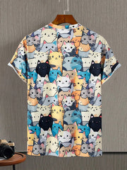 Men's T-Shirts Cute Cat Pattern 3D Print Tops Tees Summer New Women's Streetwear Fashion Oversized T Shirt Men Clothing