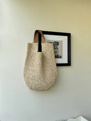 Women Beach Vintage Handmade Woven Shoulder Bag Raffia Rattan Shopping Bags Bohemian Ladies Summer Travel Vacation Casual Totes