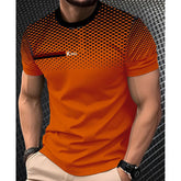 Herren-T-Shirt, Sommer, Kurzarm, Freizeitmode, atmungsaktiv, Sportoberteil, Rundhalsausschnitt, 100 % Polyester