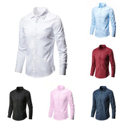 Appointments Men Shirt Tops Casual Classic Dress Shirt Fashion Long Sleeve Premium Wrinkle Resistant Brand New