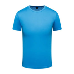 Schnelltrocknendes Rundhals-T-Shirt für Damen und Herren, 2023, individuell bedrucktes und gesticktes Logo, Sport- und Fitness-T-Shirt, Kurzarm, 10 Farben