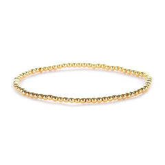 New Fashion Accessories Women' Gifts Simple Smooth Round Beads Black Ore Plated 14k Gold Elastic Hand Beads Multi-layer Bracelet
