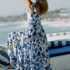 Flaxmaker Summer New Women Sexy Hawaiian Lace Up V Neck Ruffle Swimsuit and Sarong Women Swimwear Set Push Up Bathing Suit