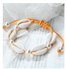 צמידי קרסול צדף לנשים קיץ צמיד יחף חוף אוקיינוס צבעוני קשר מתכוונן בוהמי אביזרי תכשיטי מתנות