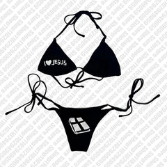 Bikini-Set im Y2K-Stil mit Buchstabenprint, sexy String-Badeanzug, zweiteiliger Badeanzug, Punk-Gothic-Mode, Damen-Bademode der 2000er, Emo-Girls