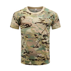 Militär-T-Shirt mit Tarnmuster, taktisches Kurzarm-Kampfshirt für Herren und Kinder, Tarnmuster für Outdoor-Aktivitäten wie Wandern und Jagen