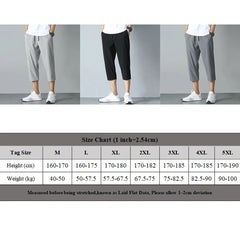 Mens Summer Cooling Thin Shorts Loose Capris Pants Fashion All-match Streetwear