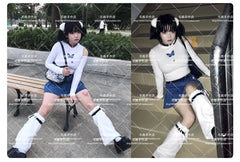 Anime-Accessoires, weißer Pelzhaarring, japanischer Lolita-Stil, doppelter Pferdeschwanz, Haarschmuck, Haarband, Kawaii-Accessoires