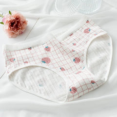New Underwear Women Strawberry Pattern Panties Girls Briefs Sexy Lingeries Cueca Calcinhas Cotton Shorts Underpants Cute Panty