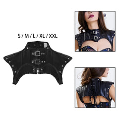 Steampunk-Kostümaccessoires für Damen: Schulterjacke aus PU-Leder, Shapewear, kurze Gothic-Schultertops für Damen