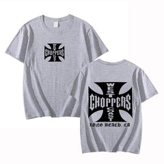 Sommerliches T-Shirt für Damen und Herren mit West Coast Choppers-Print, lässiges Kurzarm-T-Shirt mit Rundhalsausschnitt, Vintage-Stil