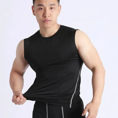 Mens Tank Top Bodybuilding Muscle Shirts Compression Tank Top Men Sleeveless TShirt Sports Shirt For Men Slim Running Vest Men