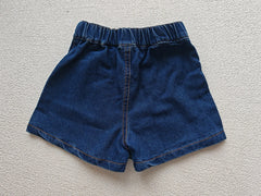 קוריאני אופנה חדשה קיץ ילדי בנות חצאית מכנסיים קצרים מוצק אלסטי מותניים כפתור רך ג'ינס קולוט ילדים רב-תכליתיים בגדים