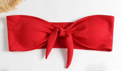 Brazilian Women's Low Waisted Thong Bikini Bottoms Solid Swimwear Red White Black Summer Push Up Bathing Suit for Beach Poolside