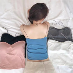 Seamless Underwear for Women Push Up Bandeau Bra Lightly Lined Wireless Bra Solid Color Vest