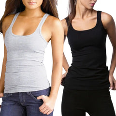 קלאסי גברים נשים כותנה גופייה קיץ מזדמן כושר פיתוח גוף גופיית אחיד צבע הלבשה עליונה סווטשירט ללא שרוולים חולצת טריקו