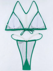 Sexy Pearl Bikinis Extreme Mini Micro String Bikini Female Swimsuit Women Thong Swimwear Two-pieces Bikini Set Bathing Suit Swim