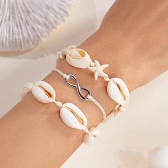 קיץ בוהמי כוכב ים צדף קונכייה צמידי לנשים גברים אופנה צבעוני חרוזים צמיד חוף תכשיטי חג מסיבת אביזרים