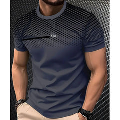 חולצת טי לגברים קיץ שרוולים קצרים קז'ואל אופנתי לגברים חולצת טי נושמת ספורט חולצות צווארון עגול בגדי גברים 100% פוליאסטר