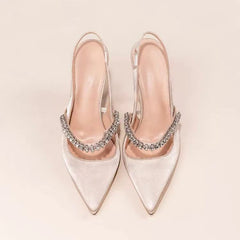 Velvet Suede Diamond High Heels Shoes For Women Brand Nude Pink Closed Pointed Toe Sandals Luxury High-end 7/9cm High Heel Shoes