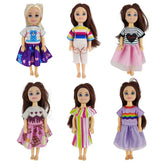 Kawaii 6 Items/Lot Kids Toys 5.5 Inch Little Girs Boys Fashion Clothes Dress Accessories For Girls DIY Birthday Christmas Gift