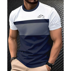 חולצת טי לגברים קיץ שרוולים קצרים קז'ואל אופנתי לגברים חולצת טי נושמת ספורט חולצות צווארון עגול בגדי גברים 100% פוליאסטר