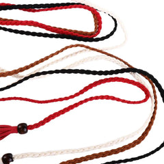 Waistbands Accessories Wooden Bead Thin Belts Bohemian Women Waist Chain Braided Tassel Belt Ethnic Style Belts Waist Rope