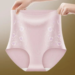 Lingerie Flower Slimming Shapewear Ice Silk High Waist Body Shaping Briefs Underpants Seamless Tummy Control Underwear Female